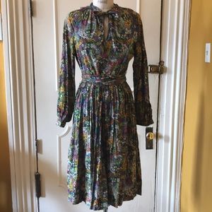 Vintage cotton dress with amazing floral print